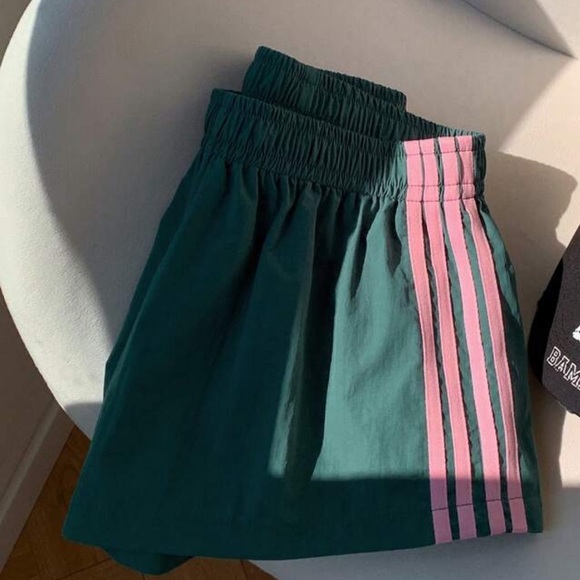 Green and Pink Striped Track Shorts | size Small | Brand New - Picture 7 of 9